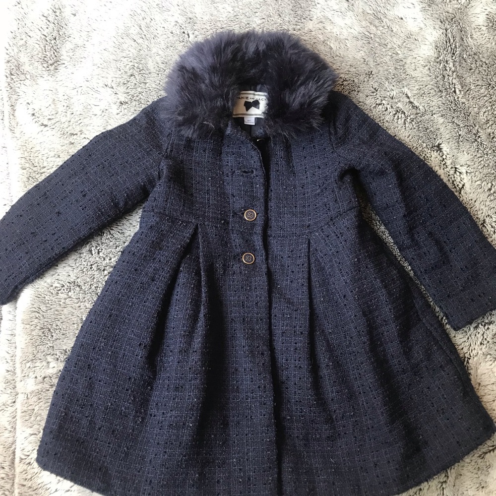Faux Fir Collar Boucle Coat